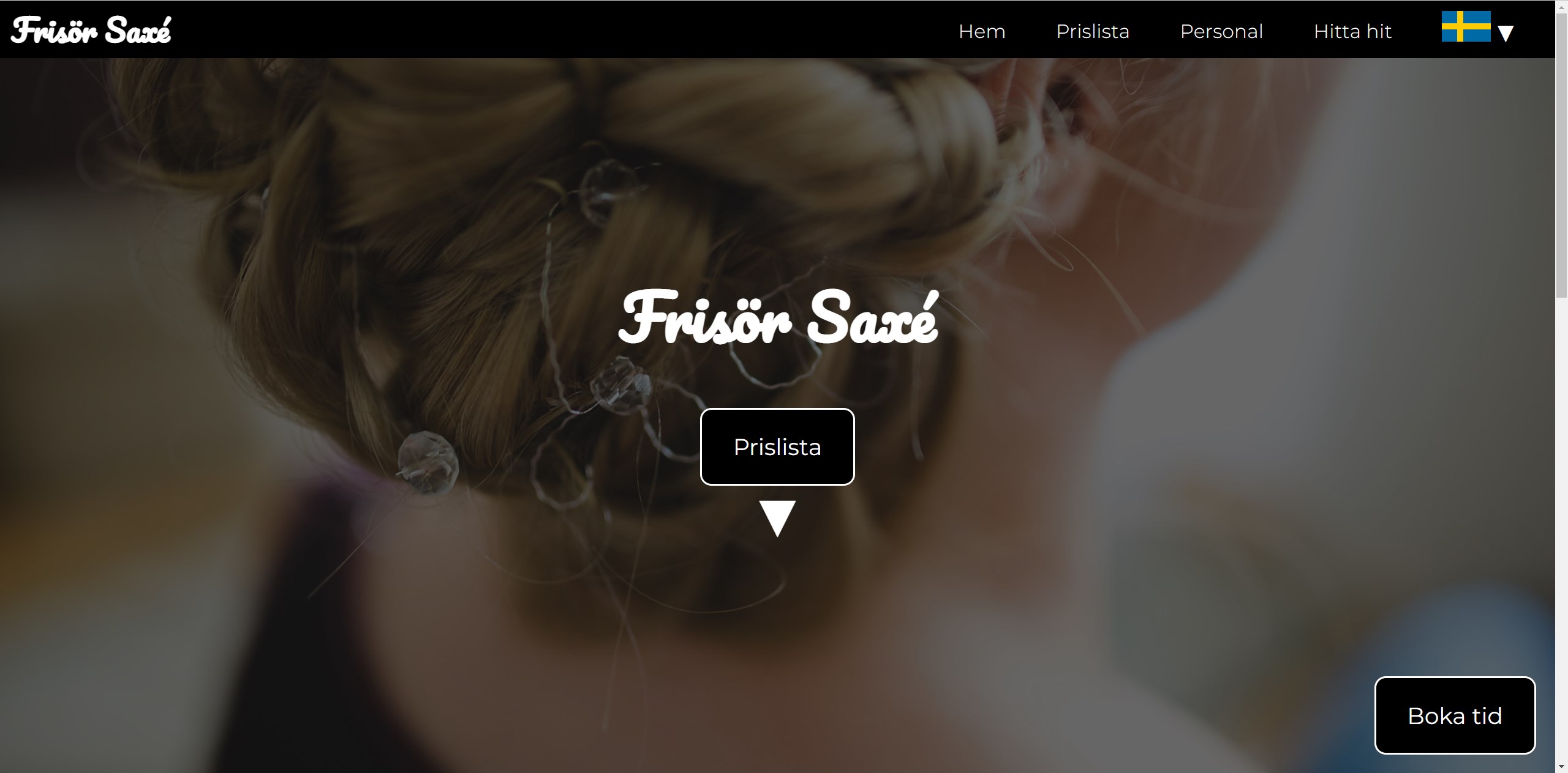 Image of the Hair dresser website